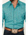 Image #3 - Rough Stock by Panhandle Men's Southwestern Striped Print Long Sleeve Pearl Snap Stretch Western Shirt, Turquoise, hi-res