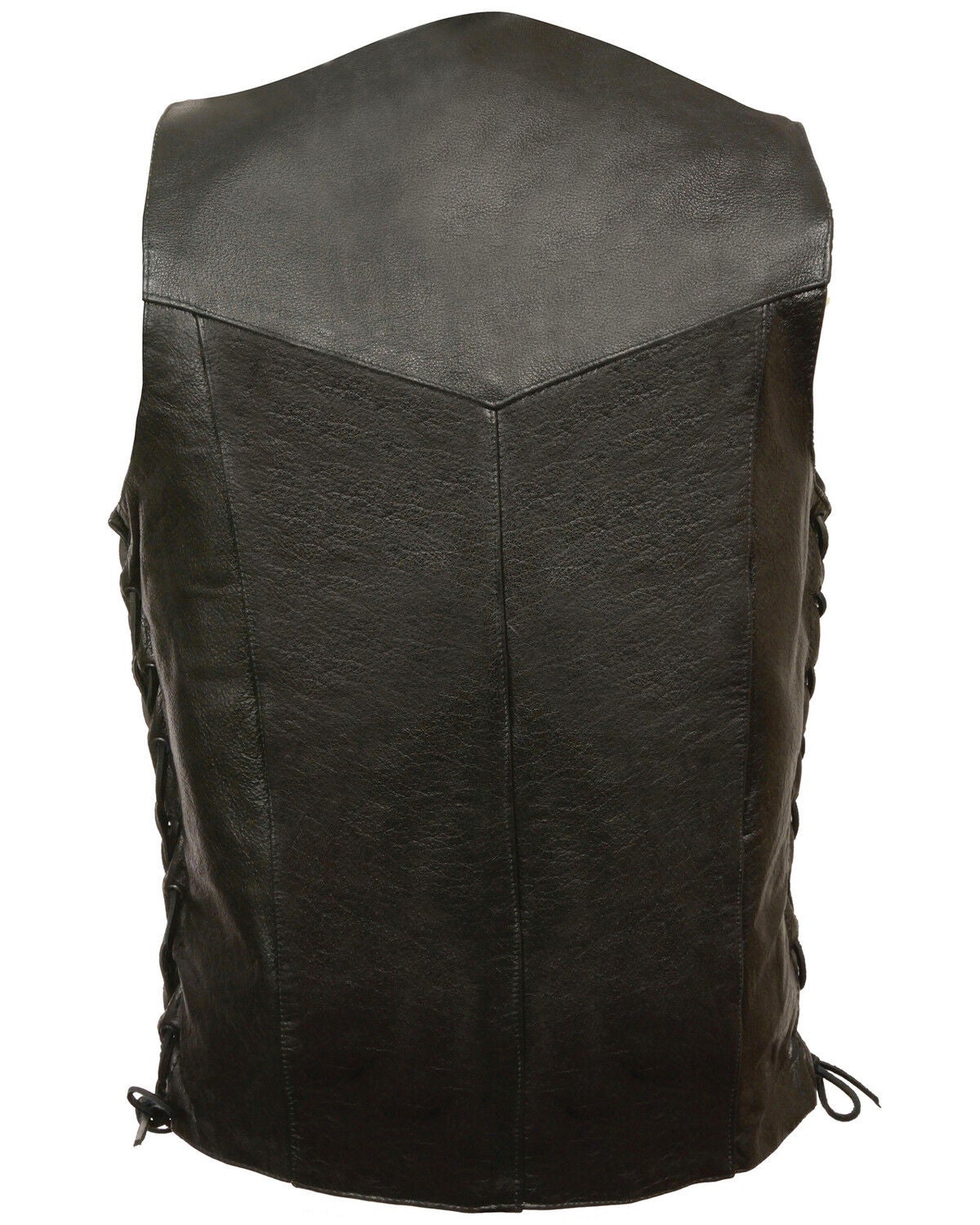 Image #2 - Milwaukee Leather Men's Classic Side Lace Biker Vest - XBig & Tall, Black, hi-res