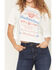 Image #3 - Budweiser Women's Logo Short Sleeve Off the Shoulder Graphic Tee, White, hi-res