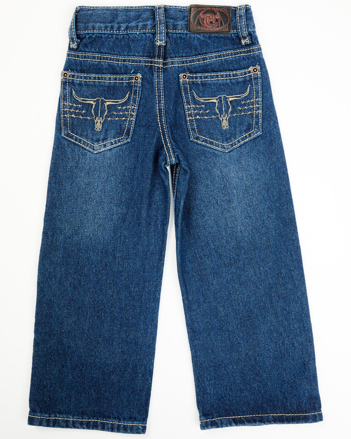 Image #3 - Cowboy Hardware Infant & Toddler Boys' Medium Wash Steerhead Skull Pocket Straight Leg Jeans , , hi-res