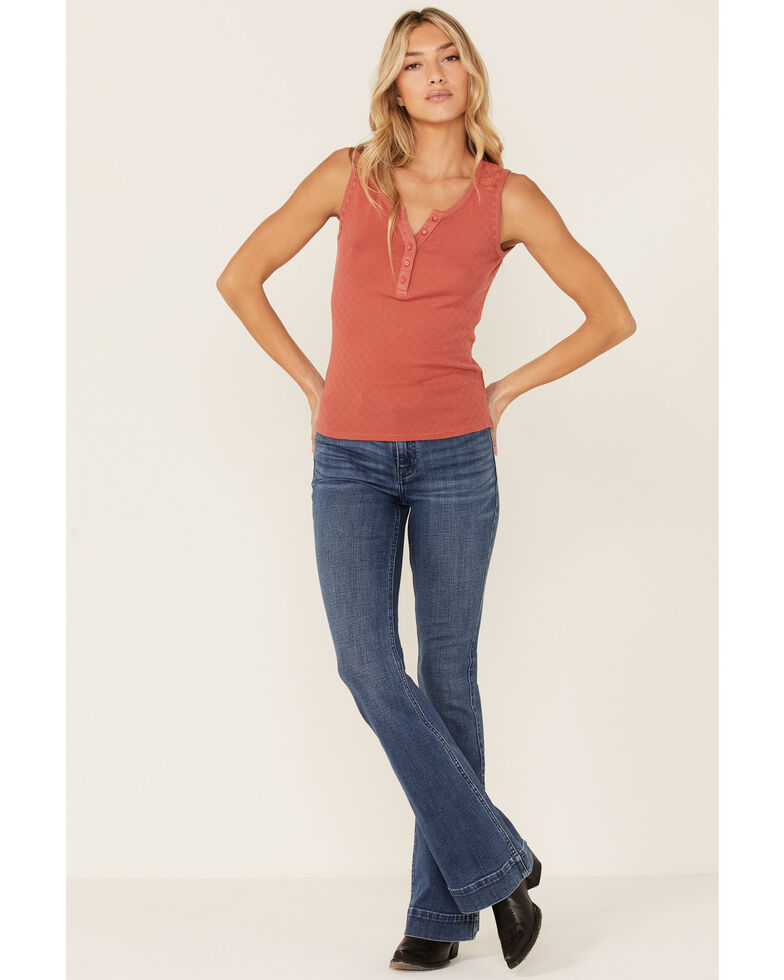 Idyllwind Women's Mid Wash High Rise Trouser Hem Flare Denim Jeans, Medium Wash, hi-res