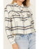 Image #3 - Cleo + Wolf Women's Cropped Plaid Print Flannel Shirt , Cream, hi-res