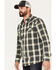 Image #2 - Moonshine Spirit Men's All Day Long Large Plaid Snap Western Shirt , Green, hi-res