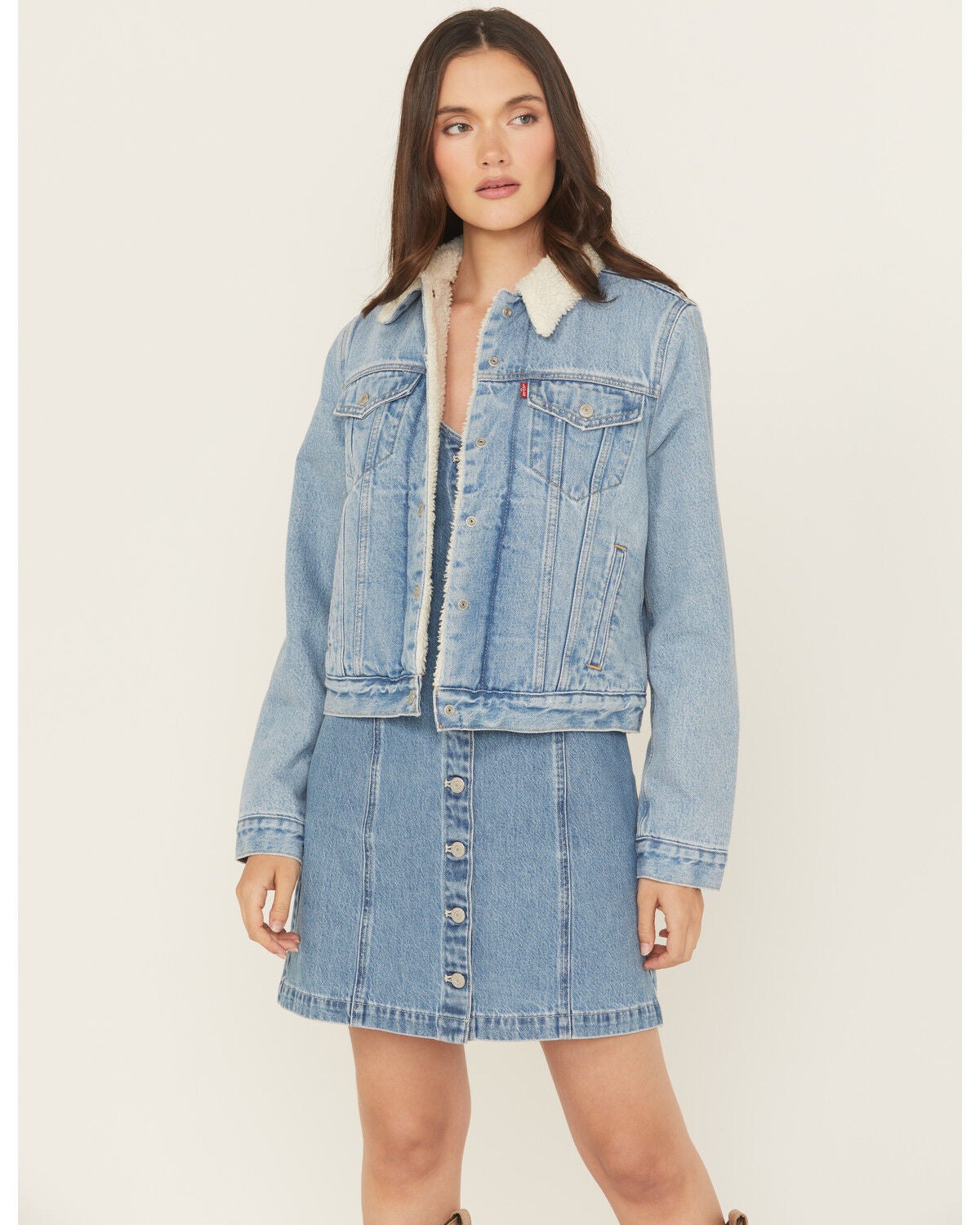 Levi's Women's Original Sherpa Trucker Jacket, Light Wash, hi-res