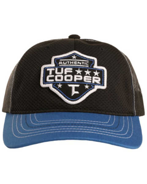 Image #1 - Tuf Copper Men's Black Authentic Logo Patch Mesh-Back Trucker Cap  , Black, hi-res