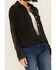 Image #3 - White Crow Women's Denim Knit Cropped Shacket, Black, hi-res