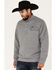 Wrangler Men's Quilted 1/4 Snap Pullover - Tall , Heather Grey, hi-res