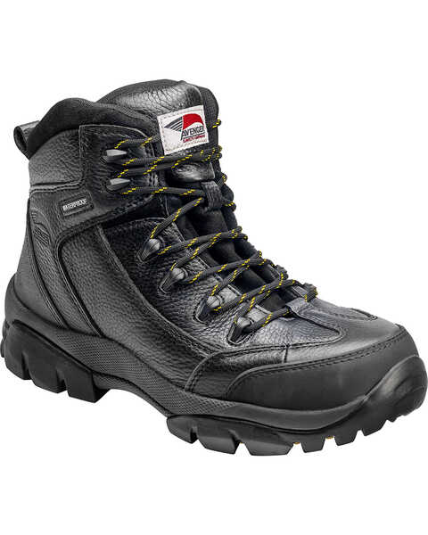 Image #1 - Avenger Men's Waterproof Hiker Work Boots - Composite Toe, Black, hi-res
