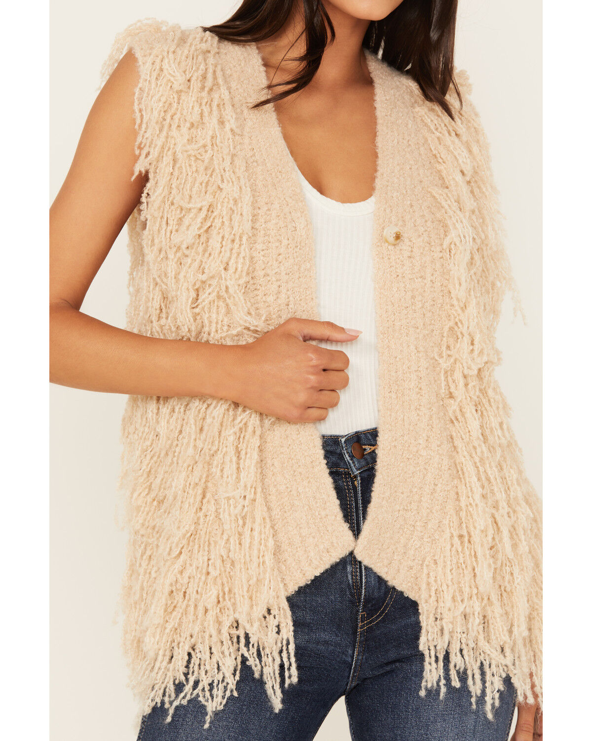 Image #3 - Mystree Women's Knit Fringe Sweater Vest, , hi-res