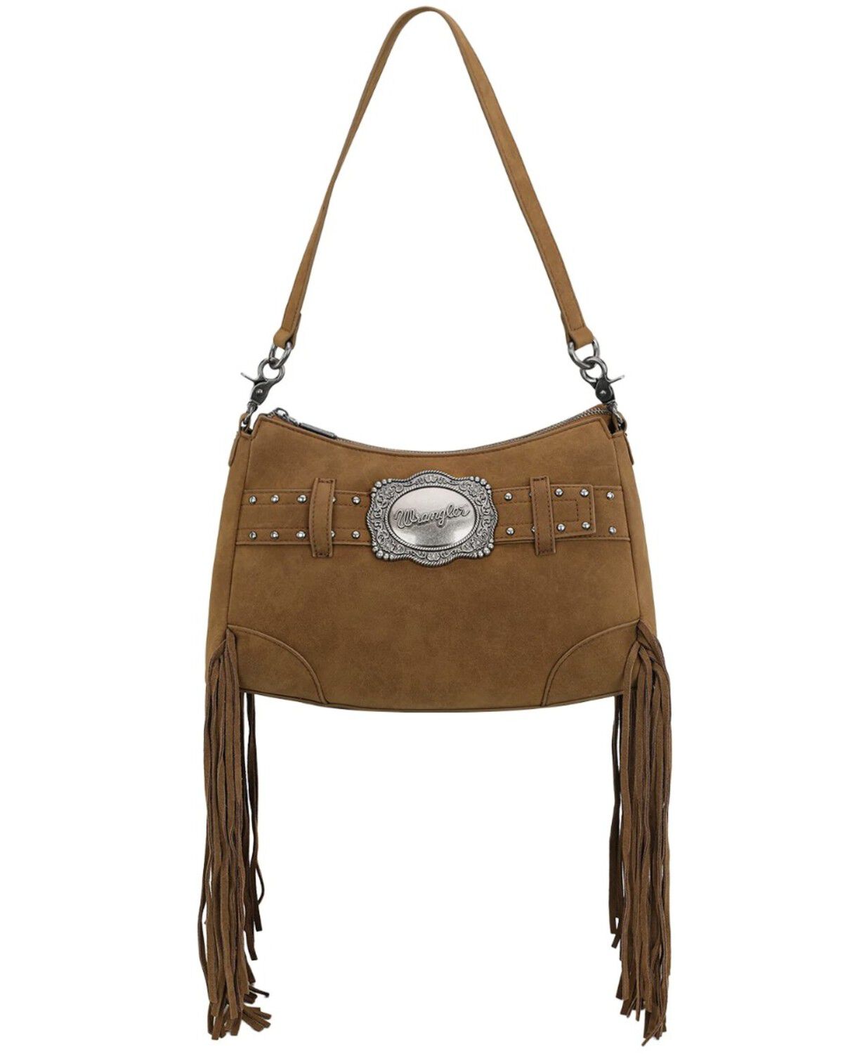 Image #2 - Wrangler Women's Fringe Buckle Hobo Bag, Brown, hi-res