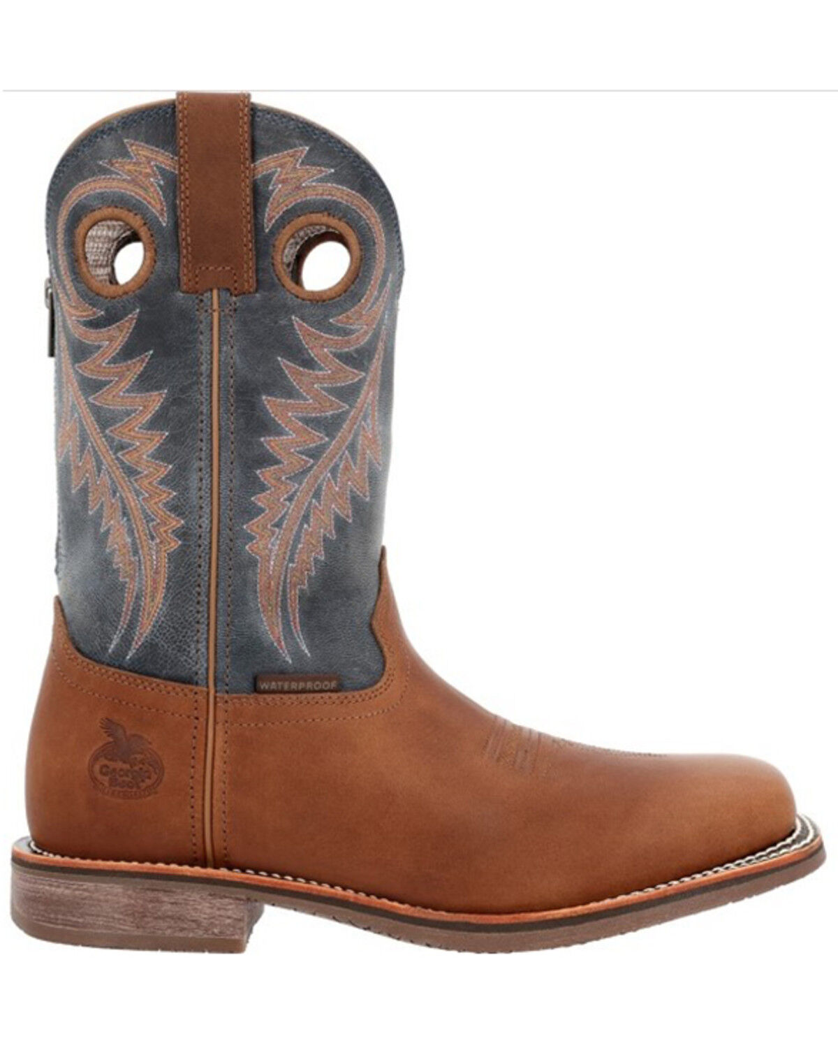 Image #2 - Georgia Boot Men's Carbo-Tec Elite Waterproof Pull On Safety Western Boots - Soft Toe, Brown, hi-res