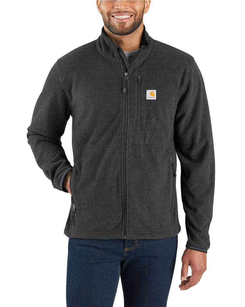 Carhartt Men's Dalton Full-Zip Fleece Work Jacket - Tall , Black, hi-res