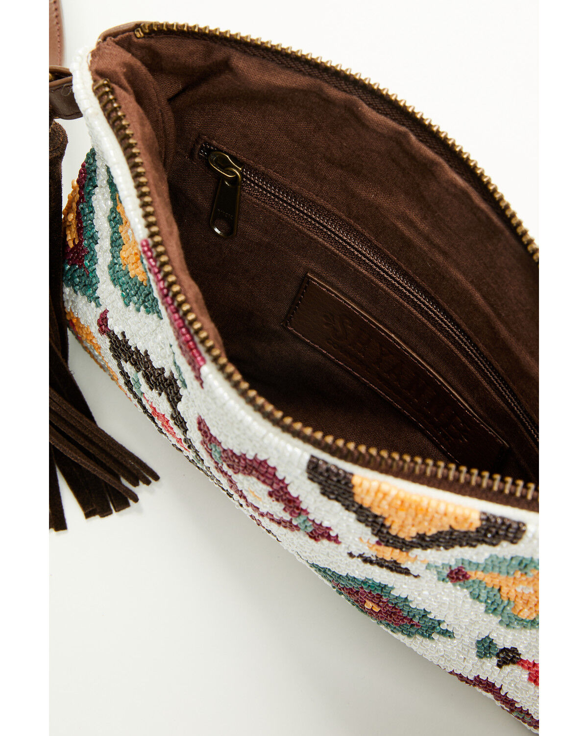 Image #4 - Shyanne Women's Seraphina Southwestern Print Seed Beed Clutch, Cream, hi-res