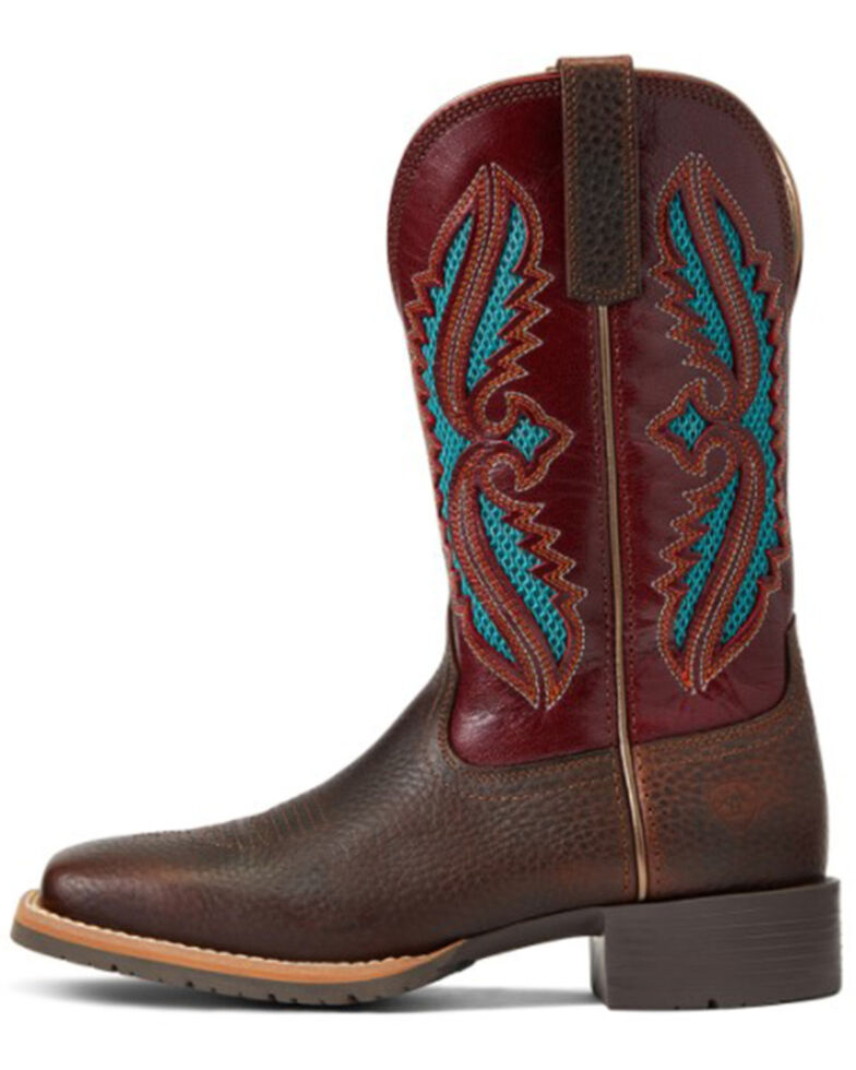 Ariat Women's Brown Oiled Rowdy & Rogue Hybrid Rancher VentTek Full-Grain Western Boot - Wide Square Toe , Brown, hi-res