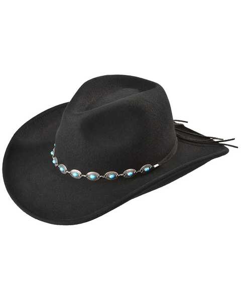 Outback Trading Co. Silverton UPF 50 Sun Protection Crushable Felt Hat, Black, hi-res