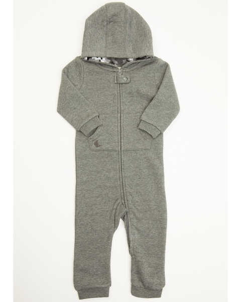 Image #1 - Cody James Infant Boys' Hooded Coveralls, Charcoal, hi-res