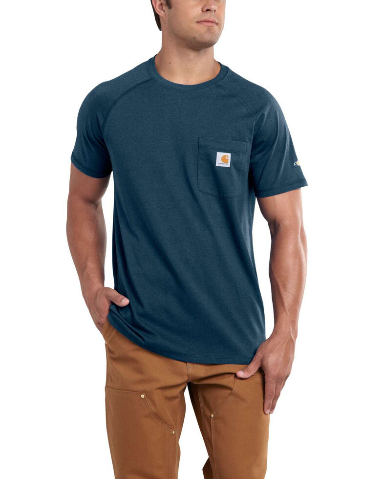 Carhartt Men's Delmont Short Sleeve T-Shirt - Big , Light Blue, hi-res