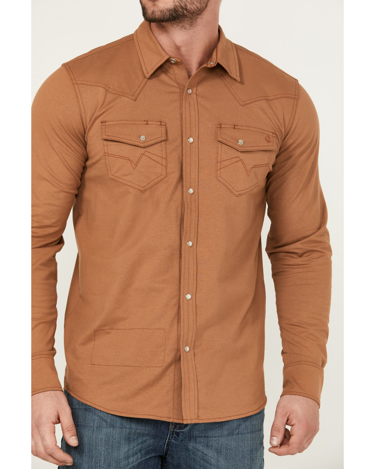 Image #3 - Cody James Men's FR Lightweight Solid Long Sleeve Snap Work Shirt, Rust Copper, hi-res