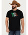 Image #1 - Cowboy Hardware Men's Mexican American Flag Short Sleeve Graphic T-Shirt, Black, hi-res