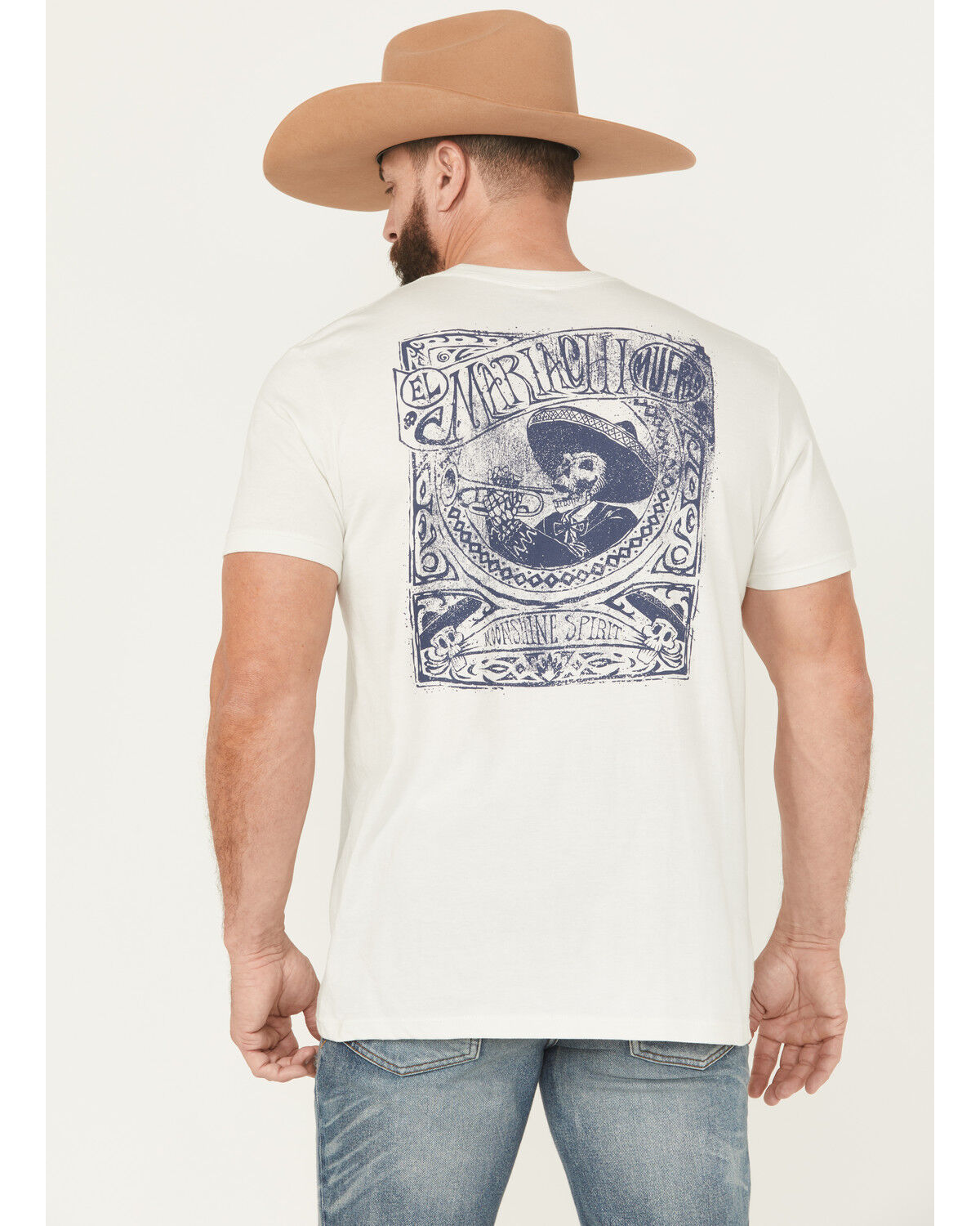 Image #1 - Moonshine Spirit Men's EL Mariachi Short Sleeve Graphic T-Shirt, Ivory, hi-res