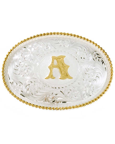 Montana Silversmiths Initial "A" Buckle, Silver, hi-res