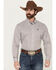 Image #1 - Cinch Men's Striped Print Tencel Long Sleeve Button-Down Western Shirt, White, hi-res