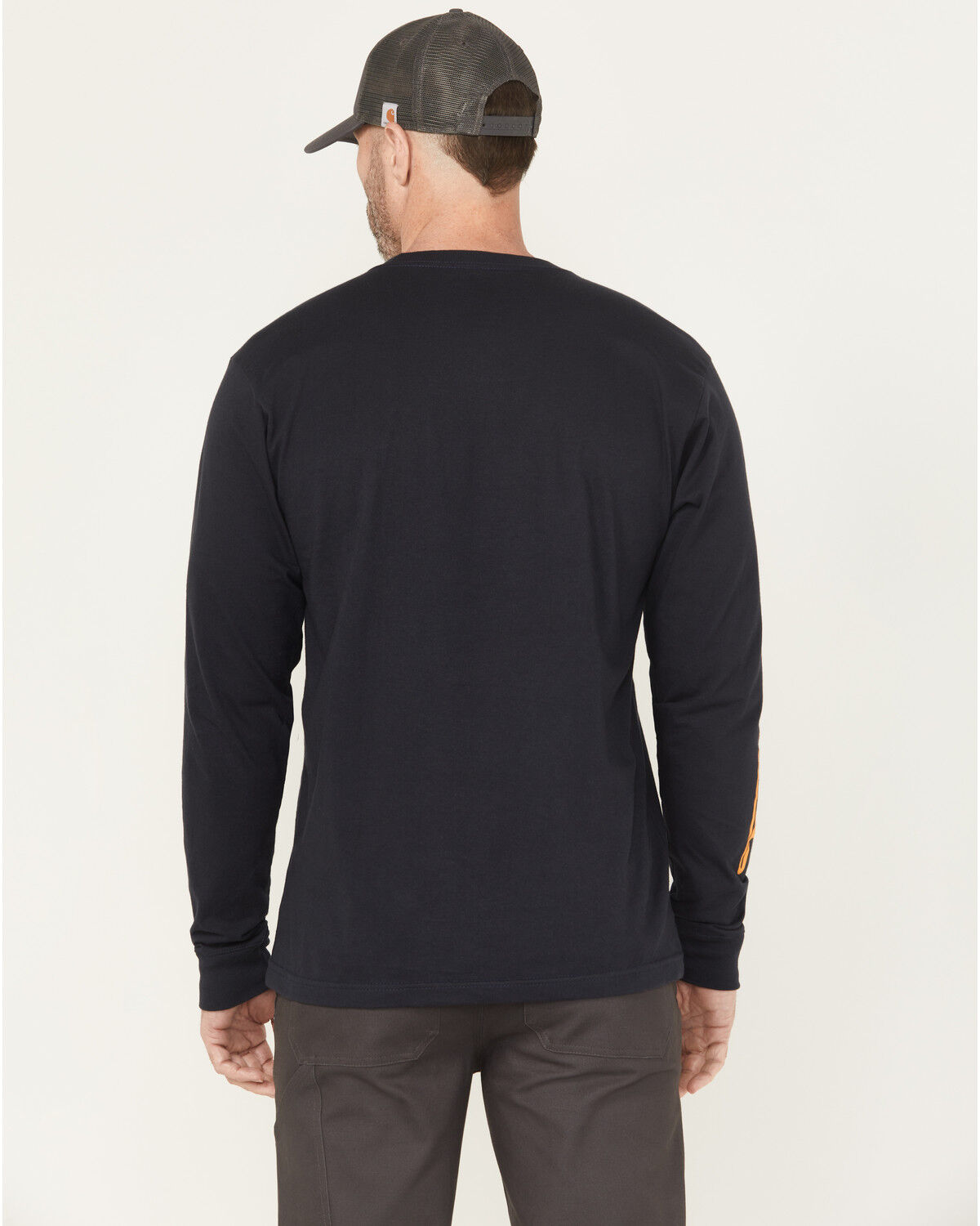 Image #4 - Thorogood Men's USA Logo Long Sleeve Work T-Shirt, Dark Blue, hi-res
