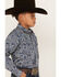 Image #2 - Cody James Boys' Paisley Print Long Sleeve Snap Western Shirt, Dark Blue, hi-res