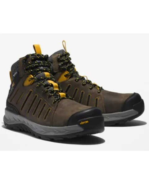 Image #1 - Timberland Men's Waterproof Lace-Up Work Boots - Composite Toe, Brown, hi-res