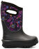 Image #2 - Bogs Girls' Neon Neon Unicorn Waterproof Boots - Round Toe, Black, hi-res
