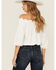 Image #4 - Wild Moss Women's Solid Smocked Off The Shoulder Top, White, hi-res