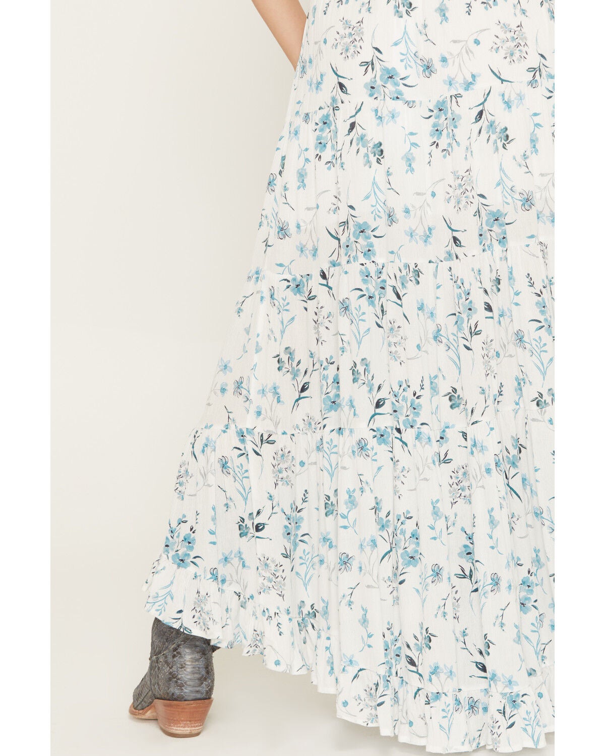 Image #4 - Wild Moss Women's Floral Print High-Low Skirt, Ivory, hi-res