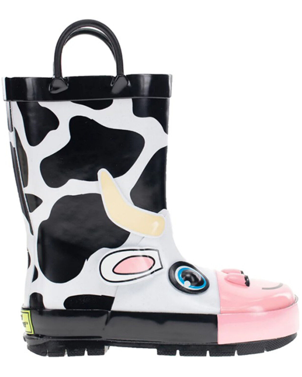 Image #2 - Western Chief Girls' Colbie Cow Rain Boots, Black, hi-res