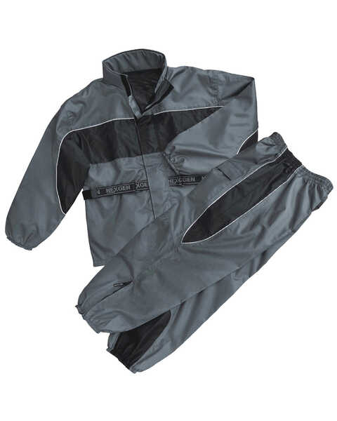 Milwaukee Leather Men's Reflective Waterproof Rain Suit, Dark Grey, hi-res