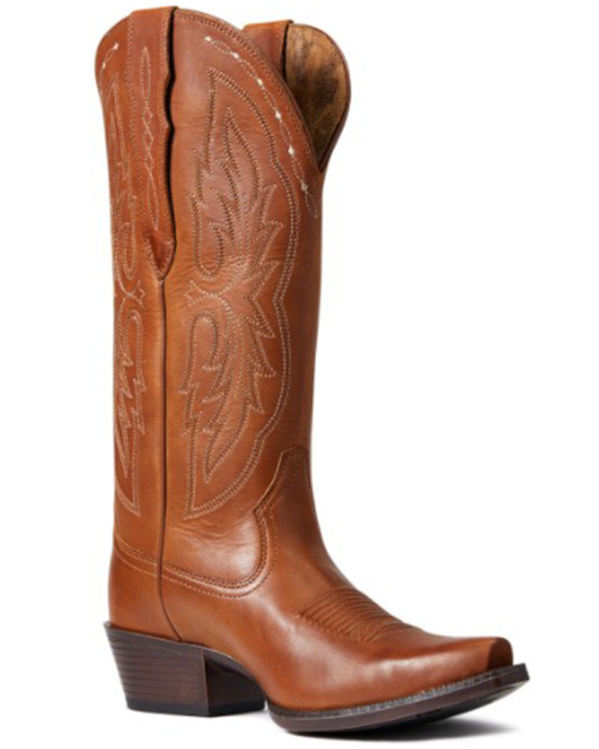 Image #1 - Ariat Women's Treasured Heritage X Elastic Calf Western Boot - Snip Toe, Brown, hi-res