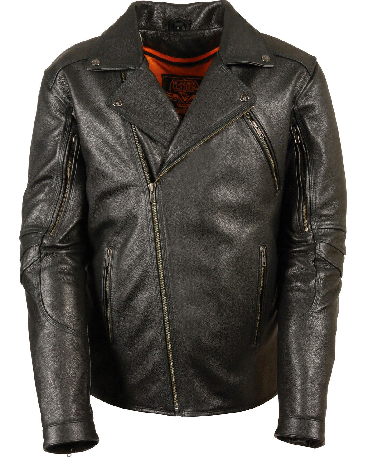 Image #1 - Milwaukee Leather Men's Triple Stitch Extra Long Biker Jacket - 4X, Black, hi-res