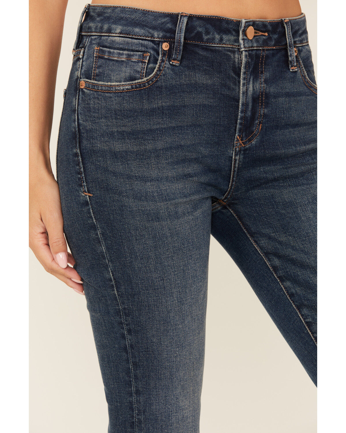 Image #2 - Dear John Women's Jaxtyn Dark Wash Mid Rise Bootcut Stretch Denim Jeans, Dark Wash, hi-res