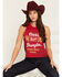 Image #1 - Wrangler X Coors Banquet Women's Festival Tank, Red, hi-res