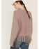 Image #4 - Beyond The Radar Women's Fringe Textured Mauve Pullover Sweater, , hi-res