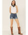Image #1 - Ariat Women's Lucky 5" Foldable Raw Hem Shorts, Blue, hi-res