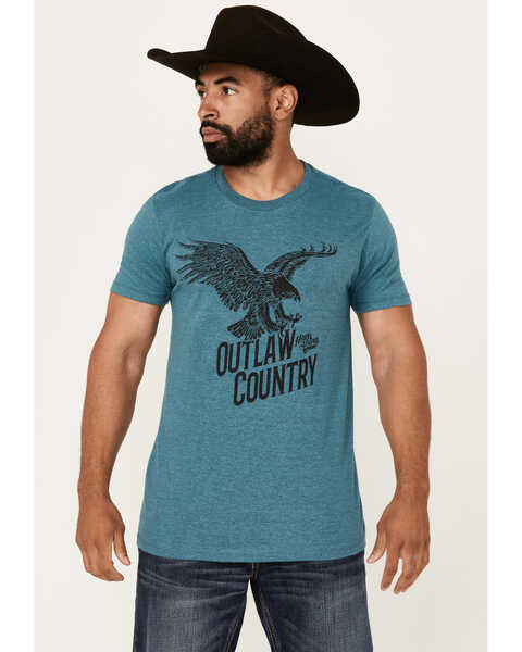 Image #1 - Moonshine Spirit Men's Soaring Eagle Short Sleeve Graphic T-Shirt , Blue, hi-res