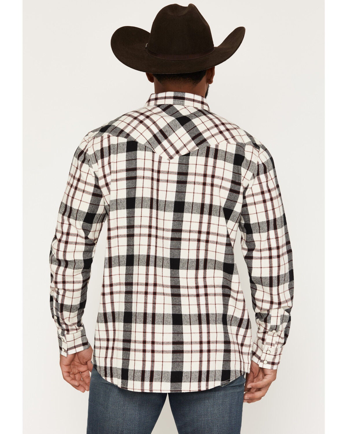 Image #4 - Moonshine Spirit&reg;&nbsp;Men's Austin Plaid Print Long Sleeve Snap Flannel Shirt, Cream, hi-res