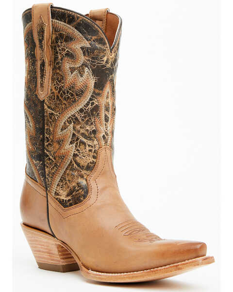 Dan Post Women's 11" Tria Western Boots - Snip Toe , Tan, hi-res