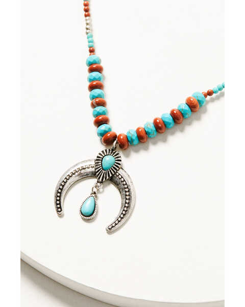 Image #2 - Shyanne Women's Canyon Sunset Crescent Tassel Necklace, Silver, hi-res