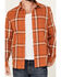 Image #3 - Brothers and Sons Men's Hatch Plaid Print Long Sleeve Button-Down Stretch Western Shirt, Dark Orange, hi-res