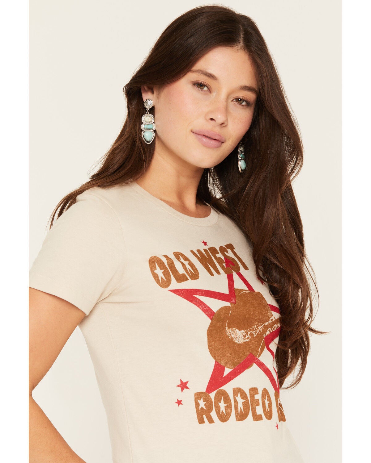 Image #2 - Day Dreamer Women's Old West Slim Fit Graphic Tee, Cream, hi-res