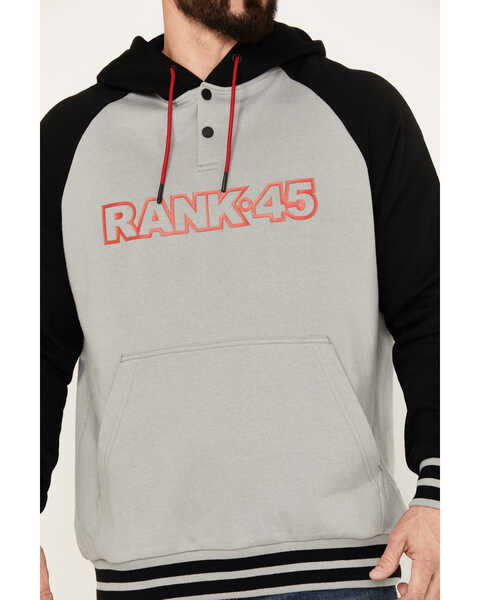 Image #3 - RANK 45® Men's Color Block Challenger Hooded Pullover, Grey, hi-res