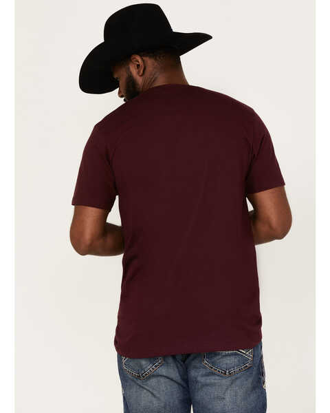 Image #4 - Cody James Men's Texas Coast Skull Logo Graphic Short Sleeve T-Shirt , Burgundy, hi-res