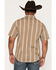 Image #4 - Seager Men's Caldera Striped Print Short Sleeve Button-Down Western Shirt, Khaki, hi-res