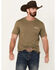 Image #2 - Ariat Men's Vertical Flag Short Sleeve Graphic T-Shirt, Olive, hi-res